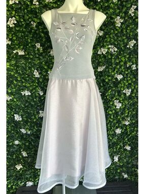 Tadashi | vintage garden fairy regency embroidered organza gown dress